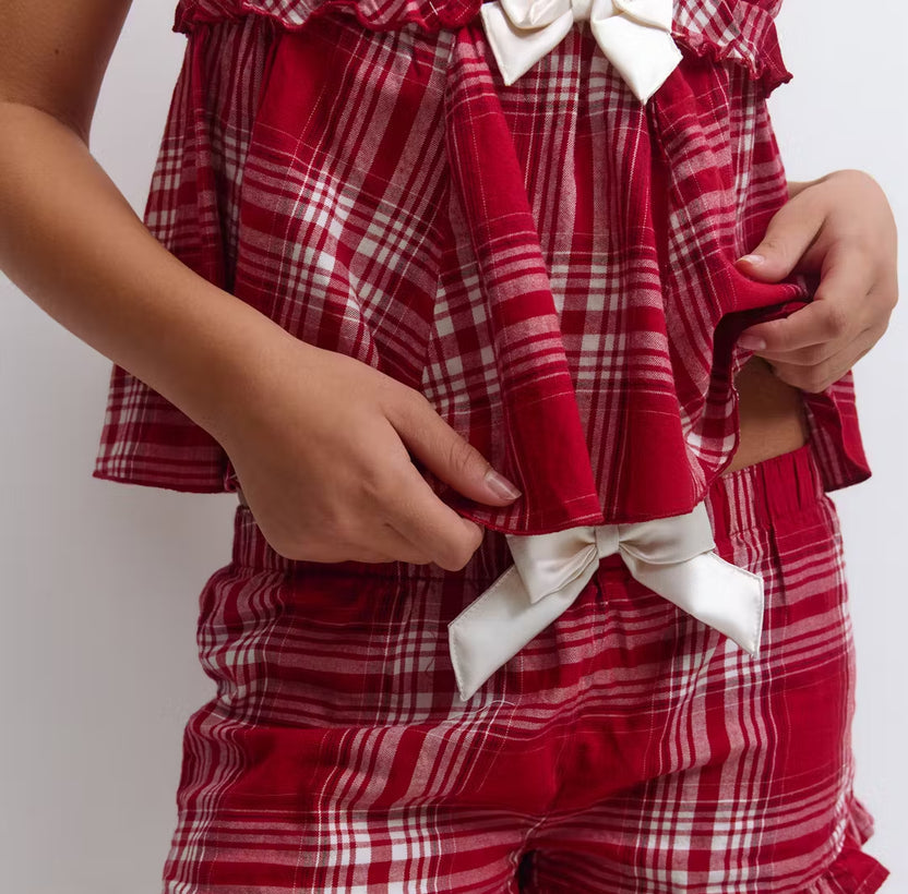 Christmas Plaid Flannel Pajama Set