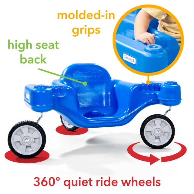 Boomerang Trike Kids 3-Wheel Wiggle Ride On Toy, No Pedal Sliding Trike with Steering Wheel