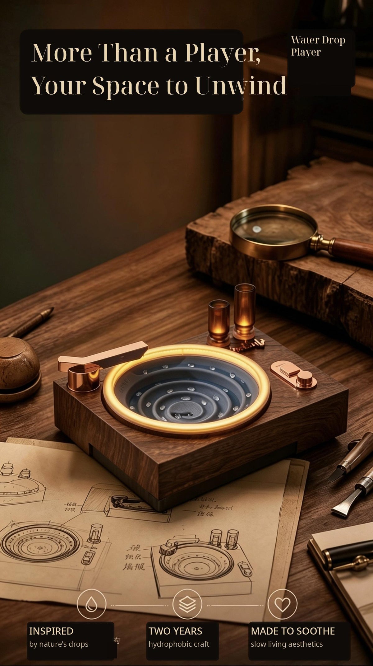 💯 Last day 49% OFF-Retro Water Drop Ambient Player💿