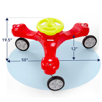 Boomerang Trike Kids 3-Wheel Wiggle Ride On Toy, No Pedal Sliding Trike with Steering Wheel