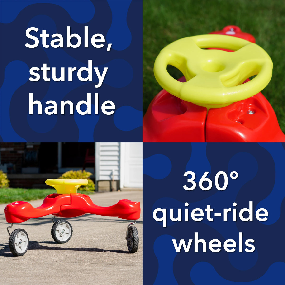 Boomerang Trike Kids 3-Wheel Wiggle Ride On Toy, No Pedal Sliding Trike with Steering Wheel